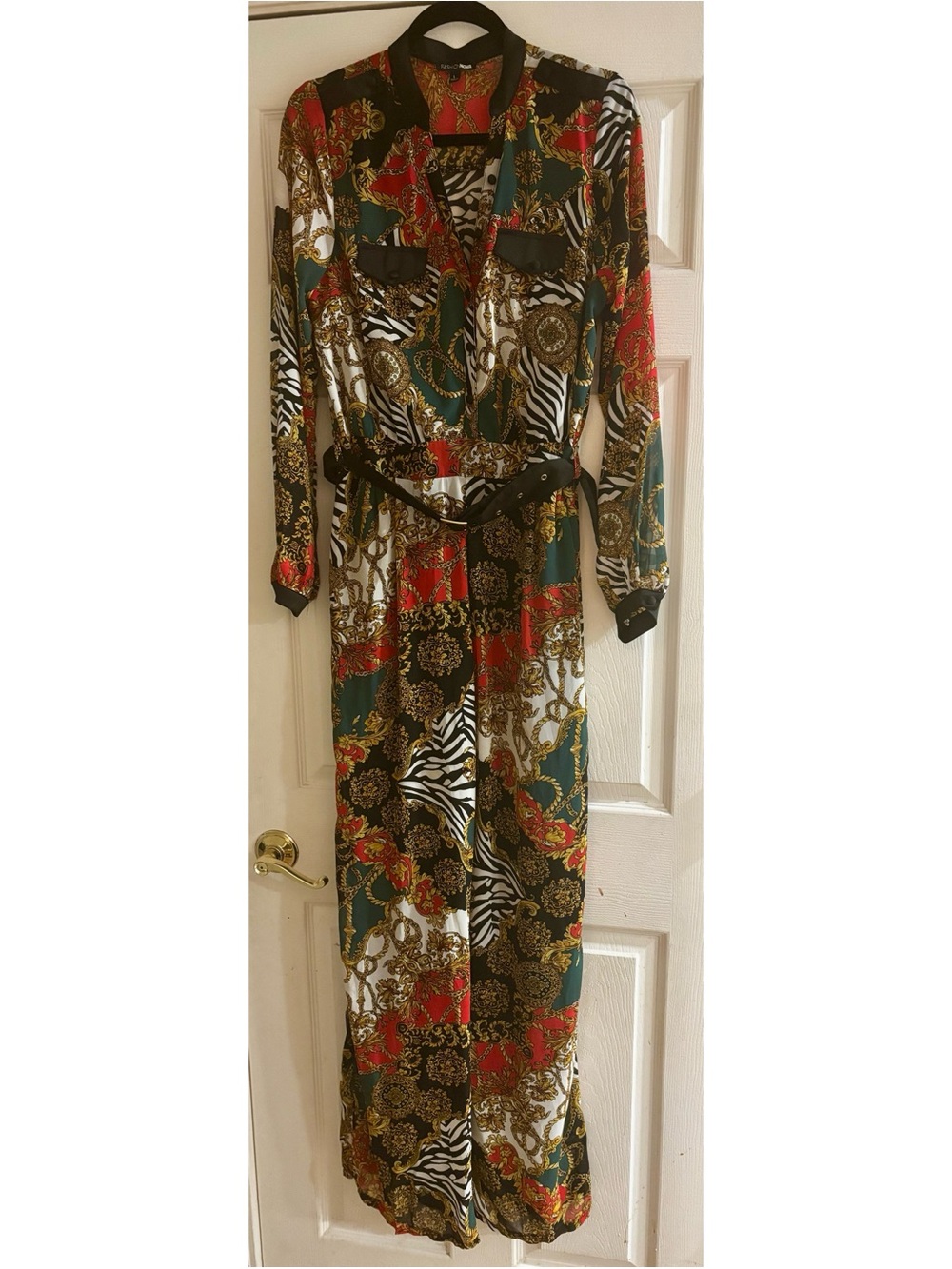 Fashion Nova Driving Me Wild Chiffon Jumpsuit